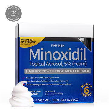 Minoxidil Schuim 5% 6 Maanden Voor Mannen