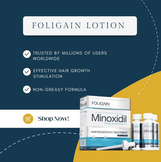 Loción Foligain 5% 3 meses para hombres - piel sensible